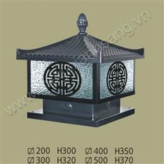Đèn trụ cổng lá thép + nắp nhôm đúc Ø200->400mm TT217-1115 TT217-1115