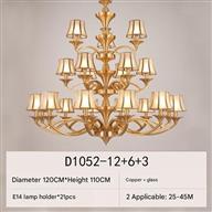 Đèn Chùm Đồng Chao Thủy Tinh Ø1200mm AL-D1052-12-6-3 AL-D1052-12-6-3