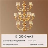 Đèn Chùm Đồng Chao Thủy Tinh Ø860mm AL-D1052-3-6-3 AL-D1052-3-6-3