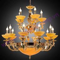 Đèn Chùm Đồng Chao Đá Vàng Ø1050mm YN-1284-10-5 YN-1284-10-5
